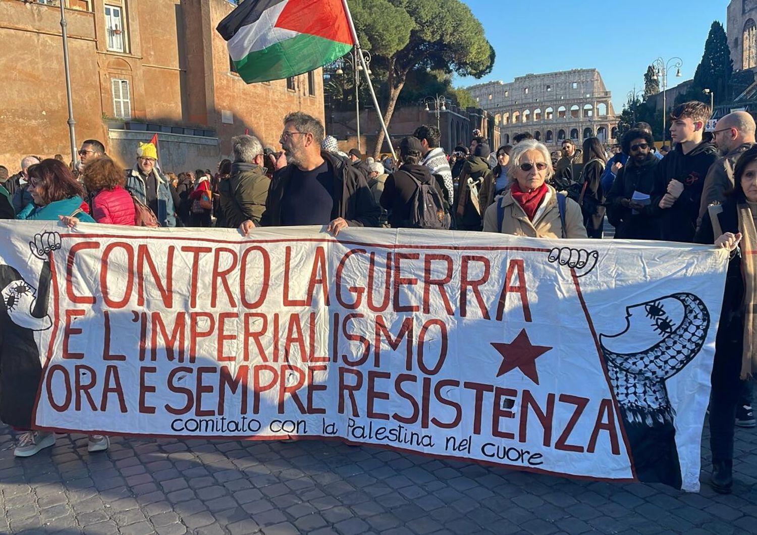 La manifestazione a Roma pro-Palestina