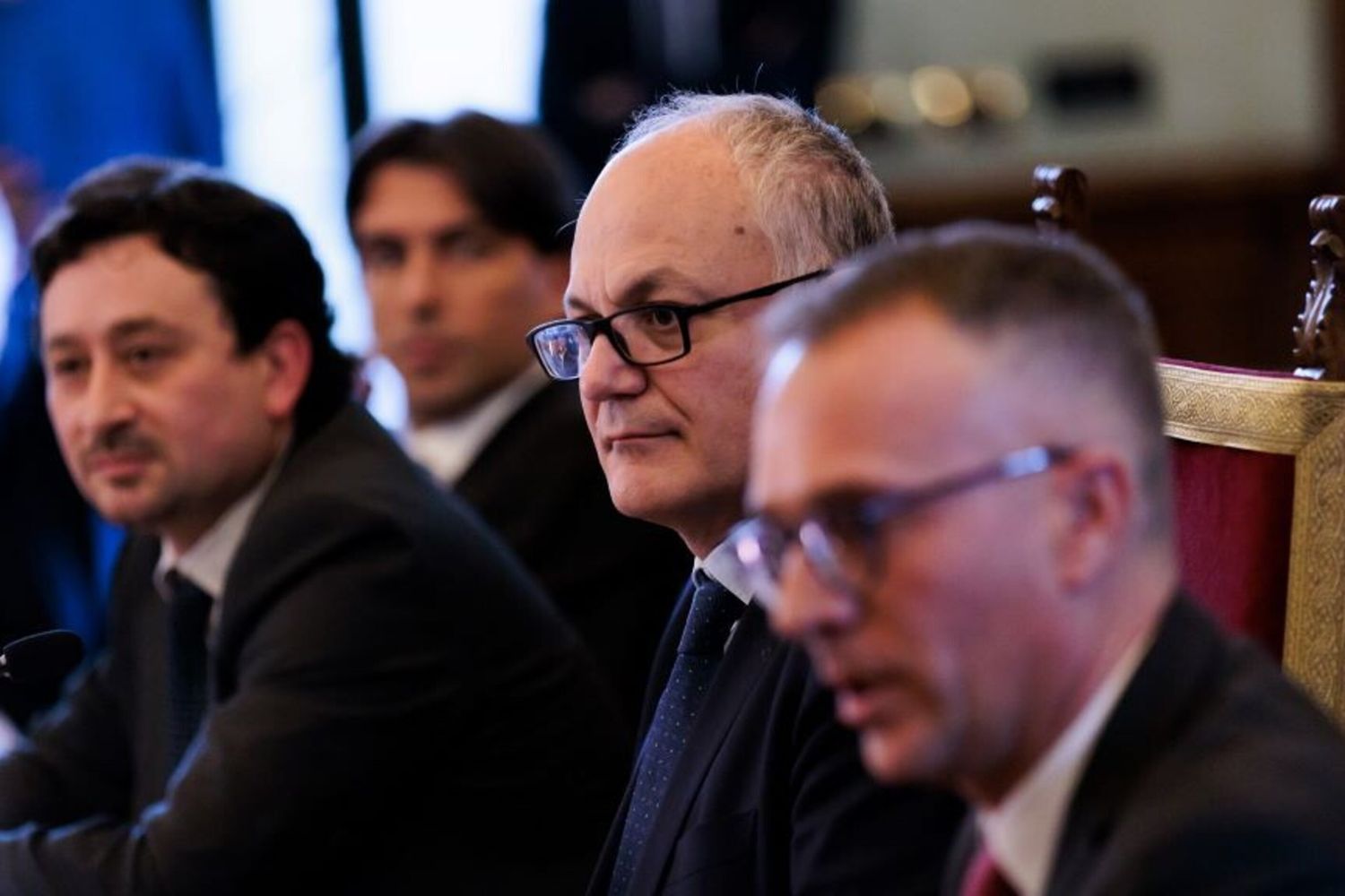 Conferenza stampa per illustrare la delibera con cui la Giunta dichiara il pubblico interesse per il progetto relativo al nuovo stadio della AS Roma a Pietralata nella foto il sindaco Roberto Gualtieri