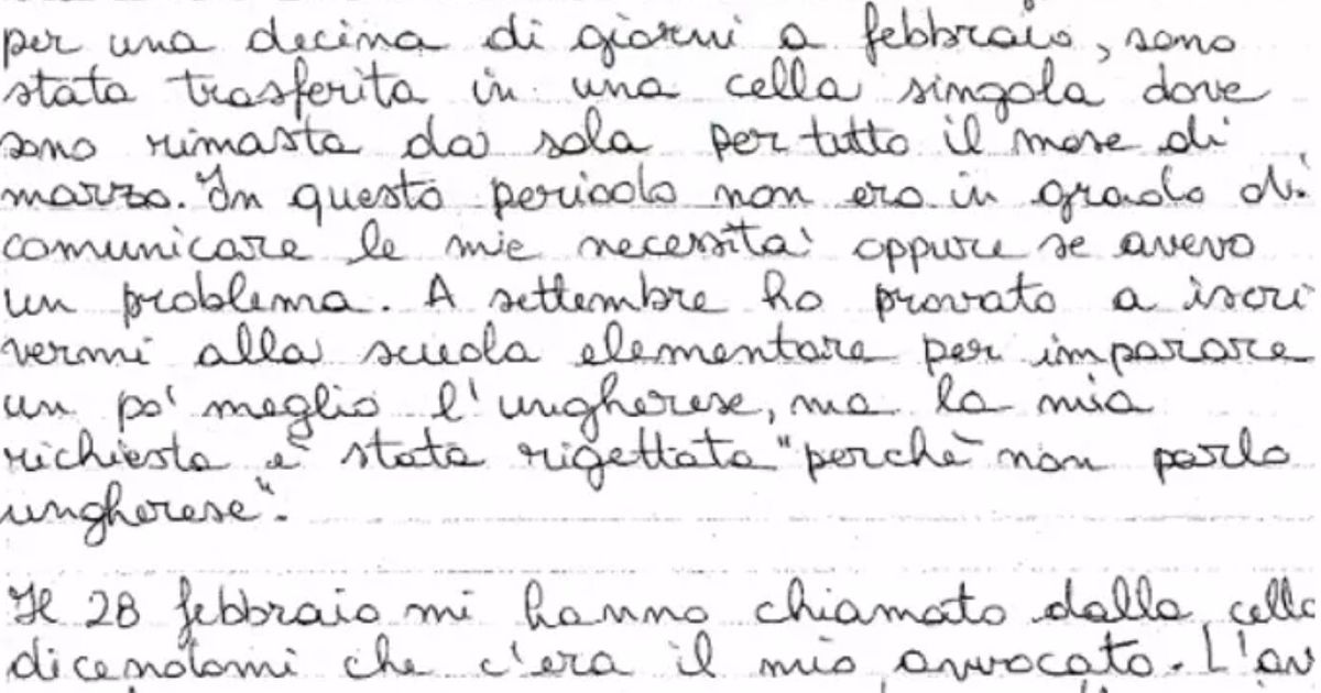 Spunta Una Lettera Di Ilaria Salis Trattata Come Una Bestia