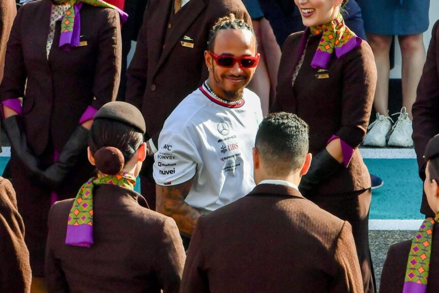 Lewis Hamilton al Gran Premio di Abu Dhabi lo scorso novembre