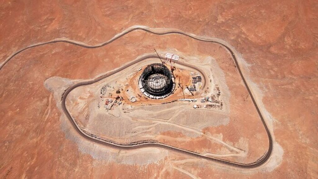 Una veduta aerea del cantiere dell'ELT