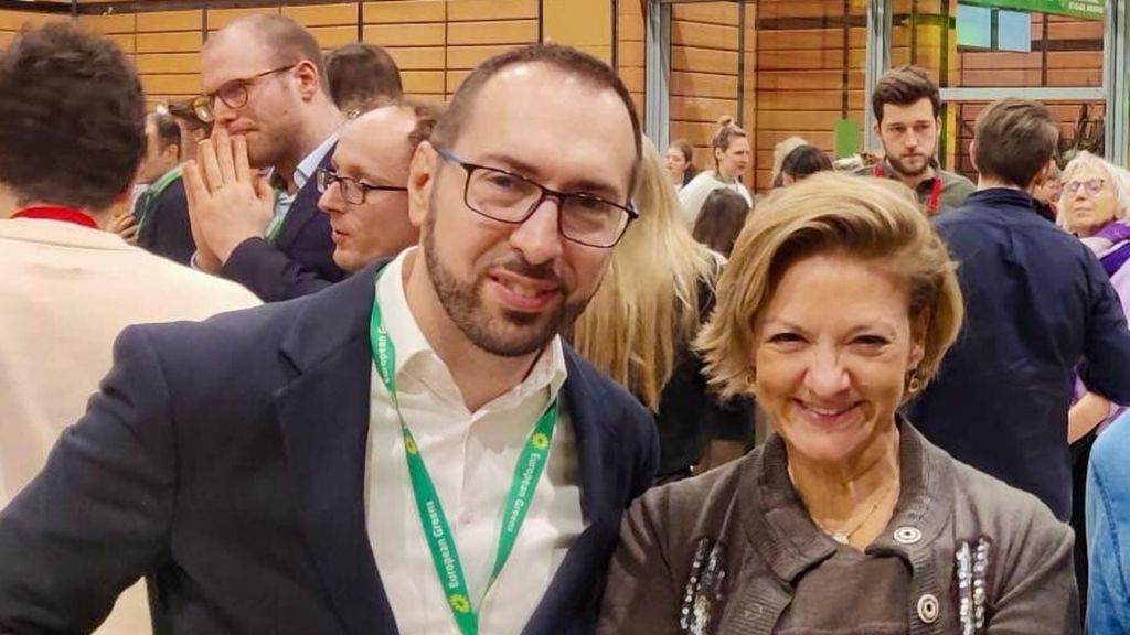 Monica Frassoni con il sindaco di Zagabria Tomislav Tomasevic