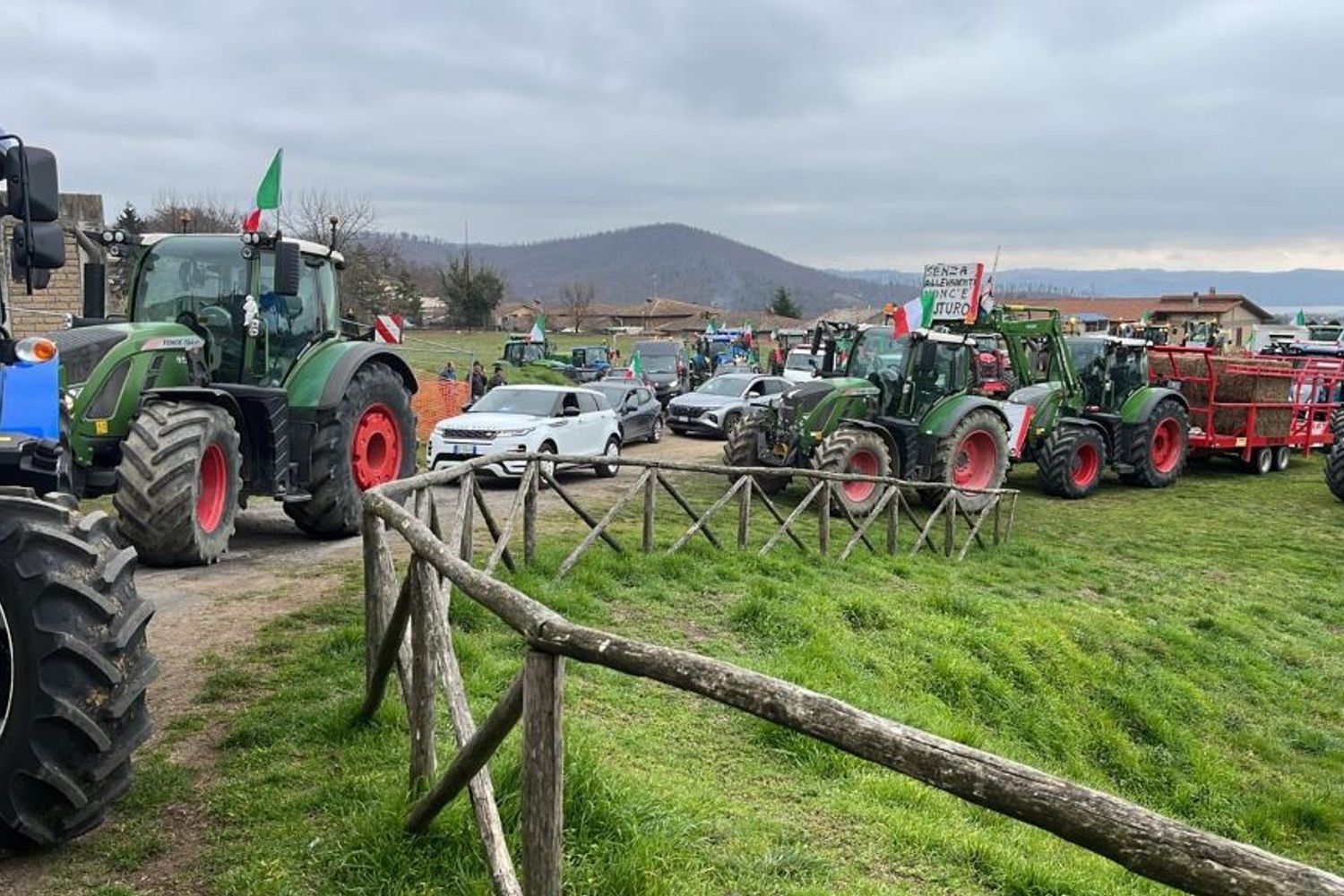 L'ingresso dei trattori nel Viterbese