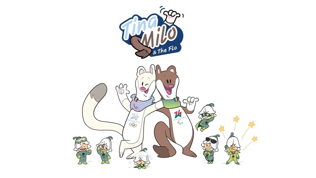 Due ermellini mascotte dei Giochi Olimpici e Paralimpici di Milano Cortina 2026