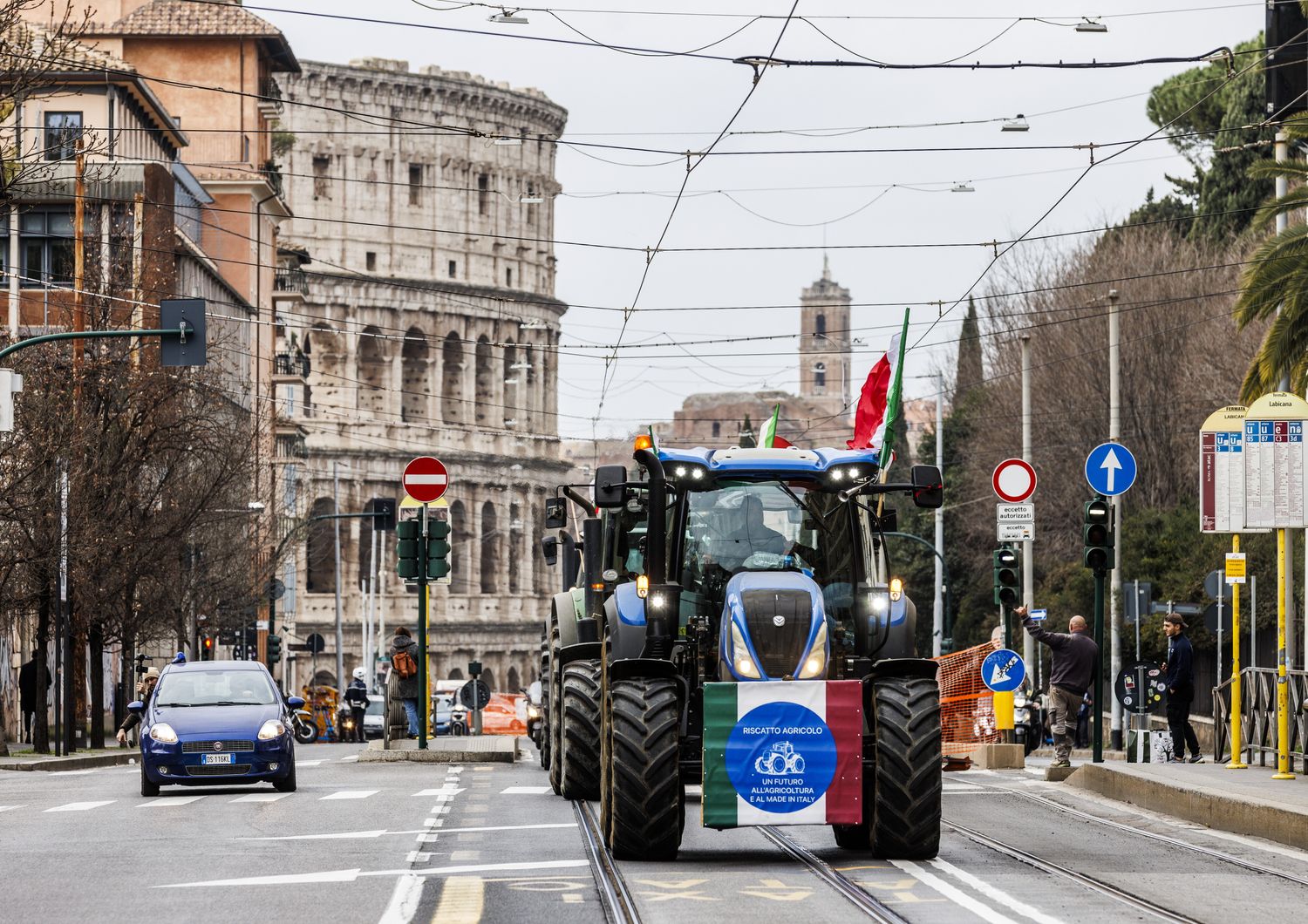 La protesta degli agricoltori a Roma