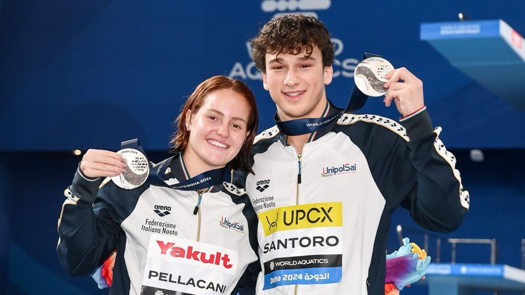 Pellacani e Santoro, argento mondiale ai tuffi sincro misto 3 metri