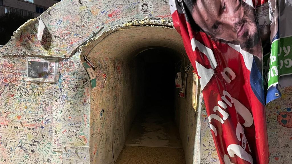 Una riproduzione di un tunnel di Hamas