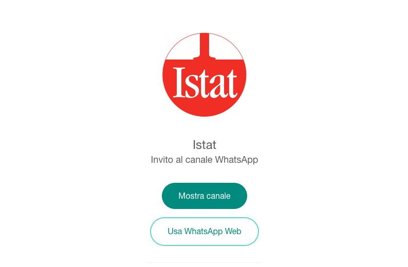 Canale Whatsapp dell’Istat