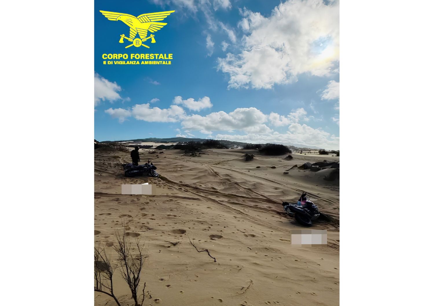 in moto su dune spiaggia sardegna sanzionati due turisti tedeschi