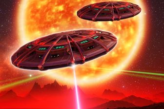 Illustrazione fantascientifica di una possibile azione militare nello spazio