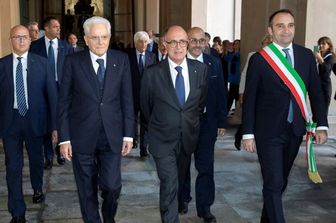 Sergio Mattarella e il presidente della Corte dei Conti Guido Carlino