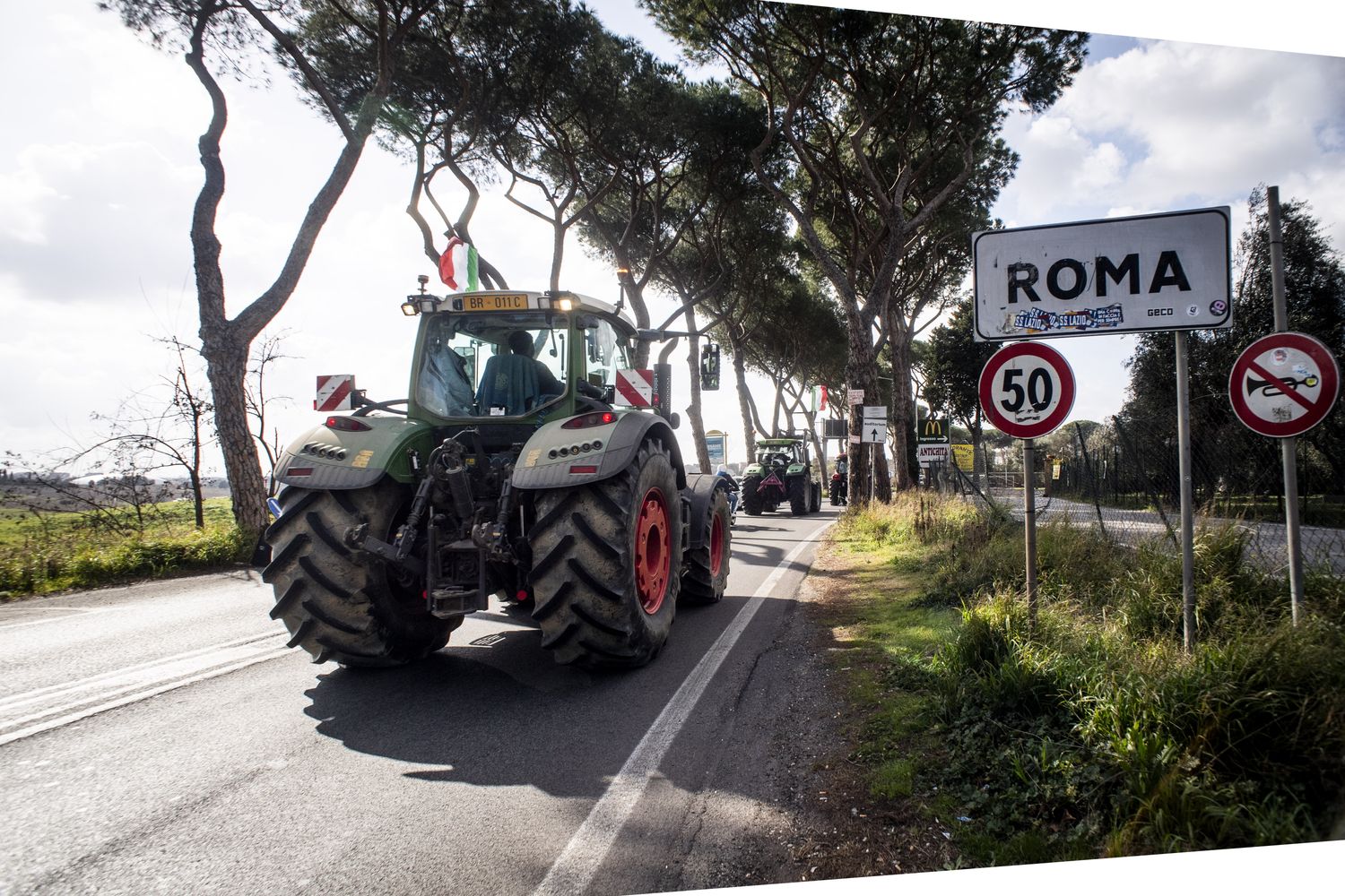 Trattori protestano a Roma