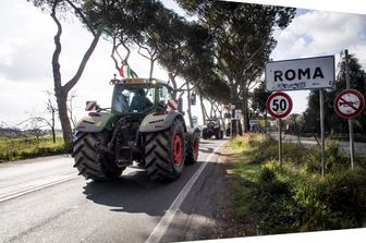 Trattori protestano a Roma