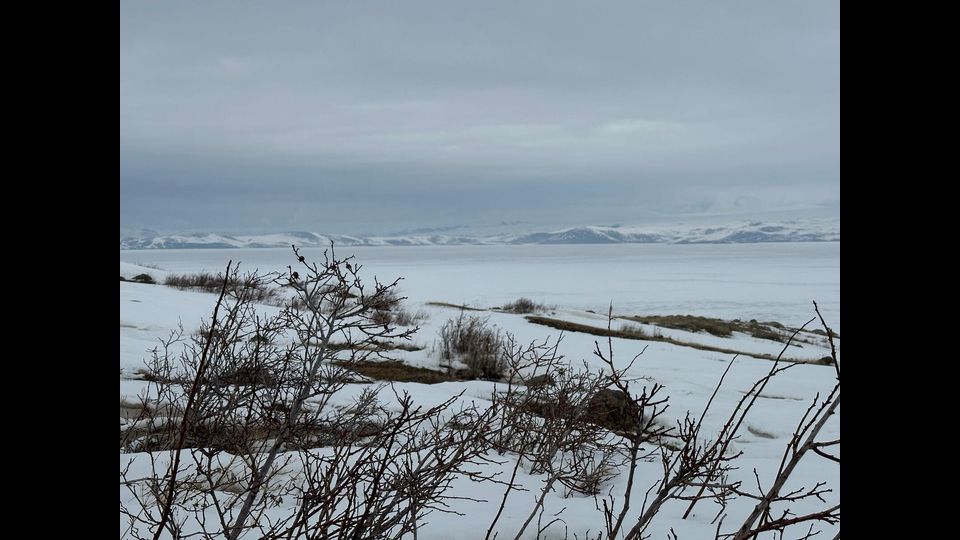 Lago Cildir, situato a circa 2000 metri non lontano da Kars, ghiacchiatp d’inverno, d’autunno e’ meta di birdwatcher di tutto il mondo