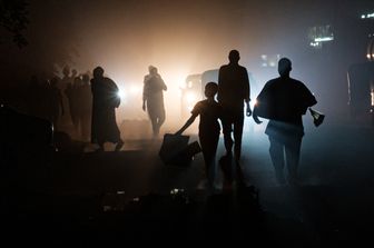 Una strada di Khartum di notte