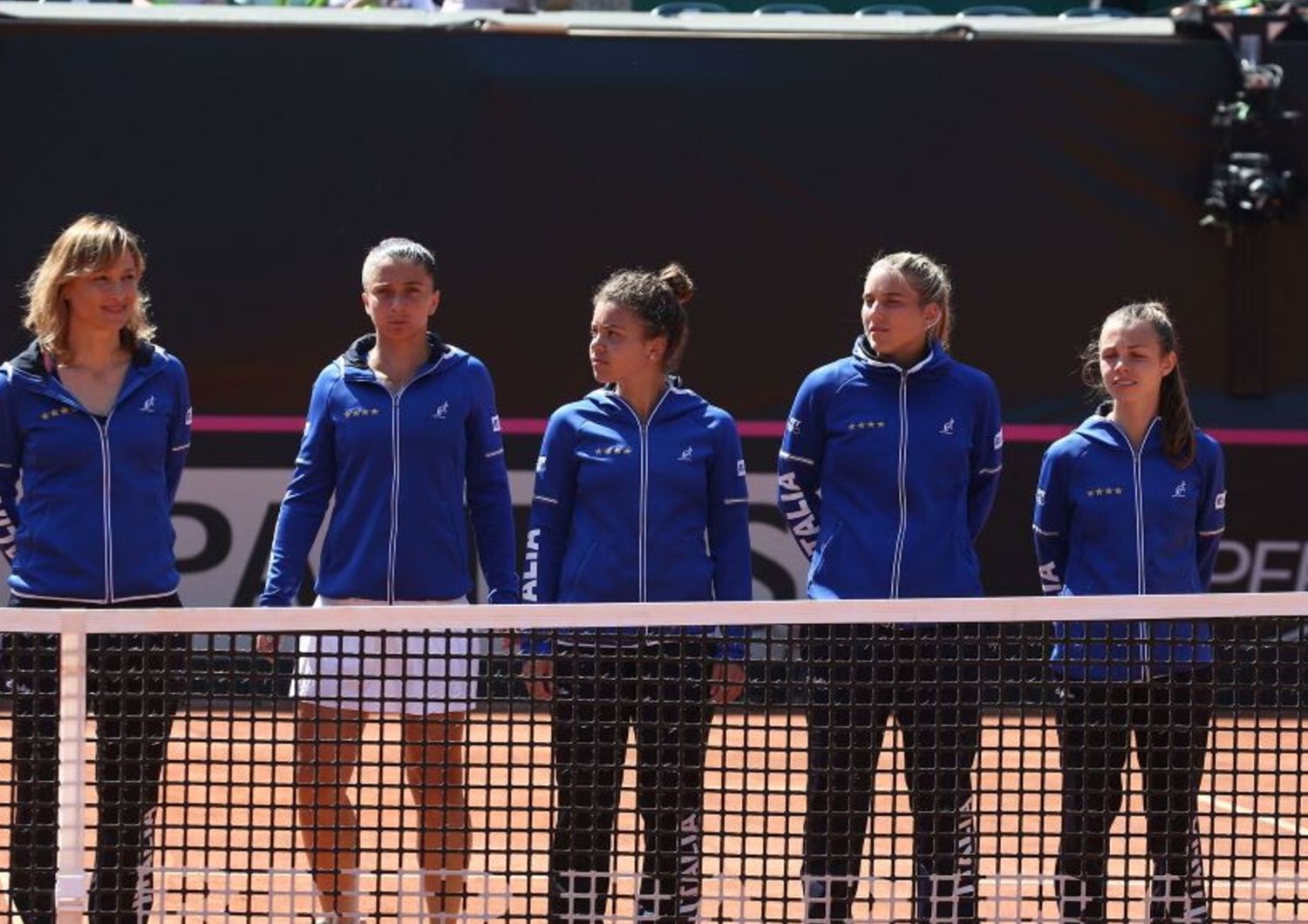 22/04/2018 Genova, Fed Cup, Italia-Belgio, nella foto Tathiana Garbin capitano Italia e Sara Errani,Jasmine Paolini,Deborah Chiesa,Jessica Pieri