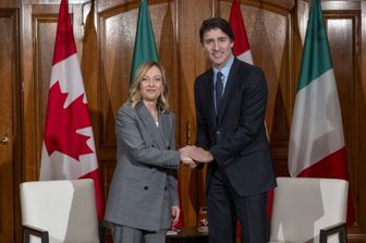 Giorgia Meloni e Justin Trudeau