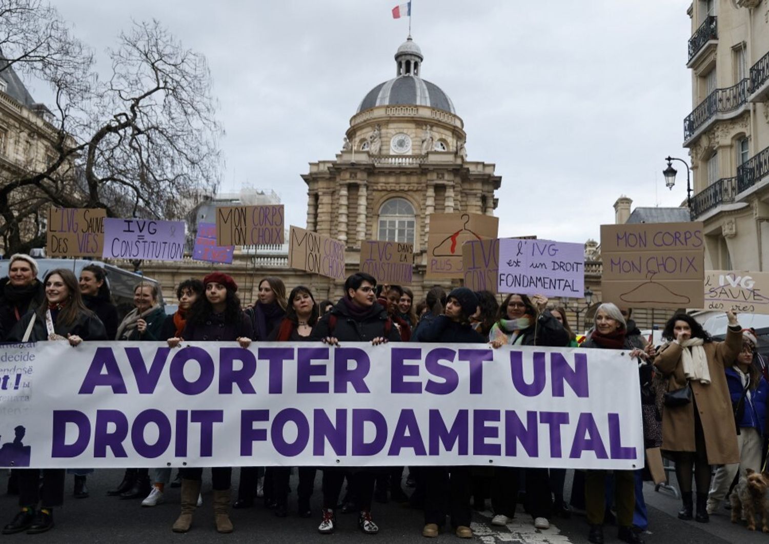 Manifestazione in favore del diritto di aborto in Francia