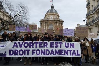 Manifestazione in favore del diritto di aborto in Francia