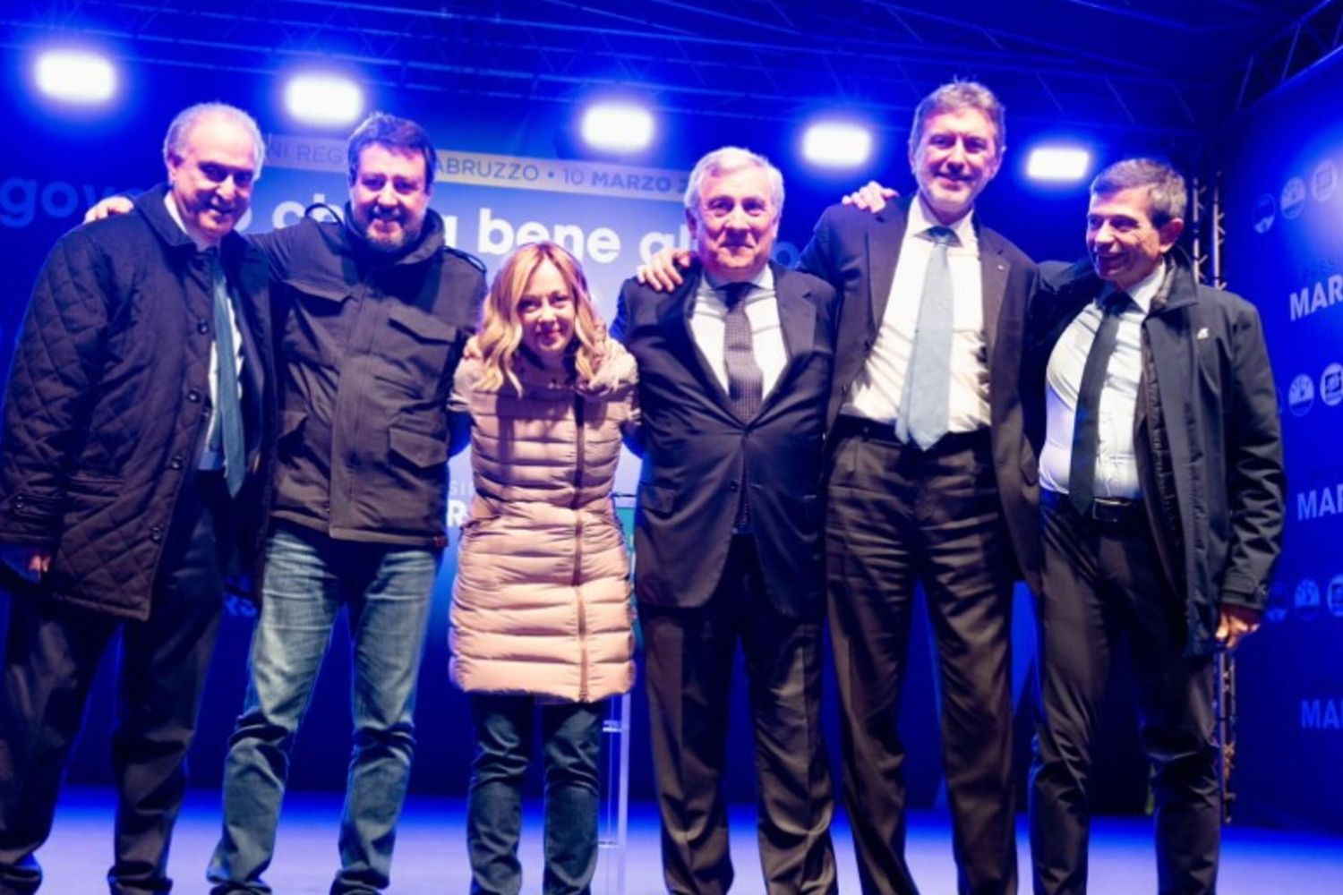 Comizio del centrodestra in Abruzzo per Marco Marsilio presidente