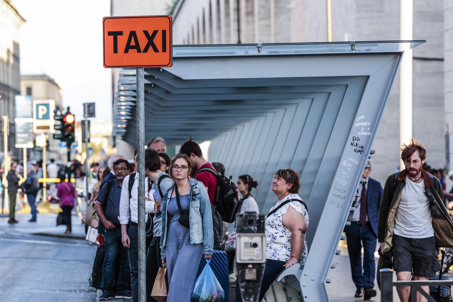 Fila per i taxi a Roma&nbsp;