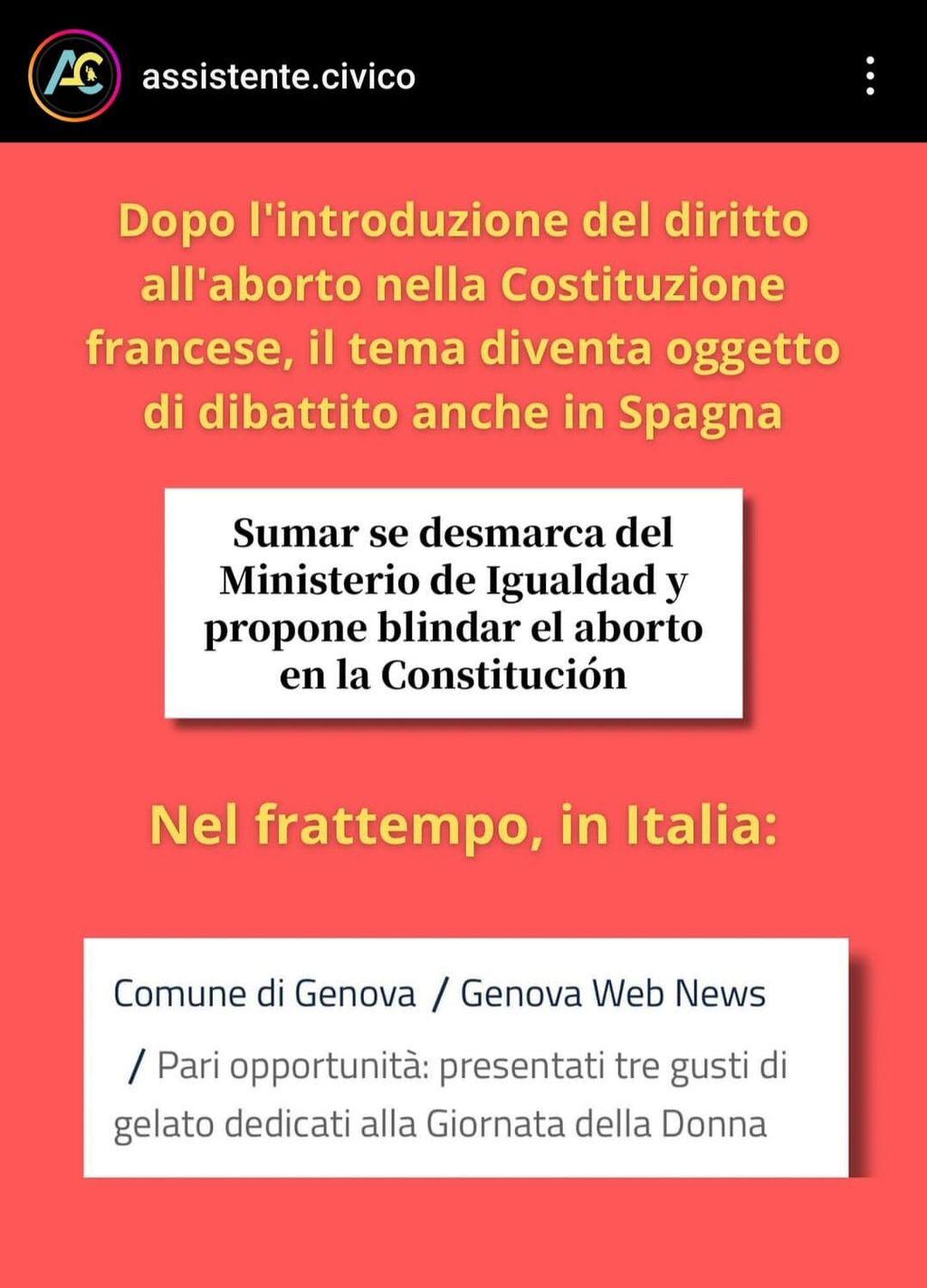 Il paragone tra Francia, Spagna e Italia, tra aborto e gelato