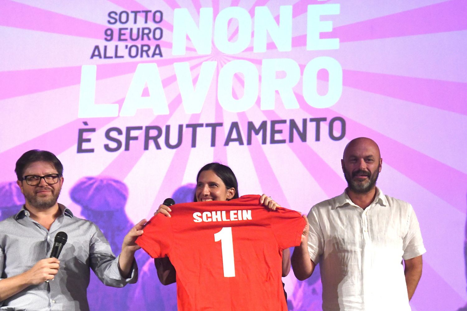 Iniziativa del Pd per il salario minimo con la segretaria Elly Schlein&nbsp;