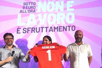 Iniziativa del Pd per il salario minimo con la segretaria Elly Schlein&nbsp;