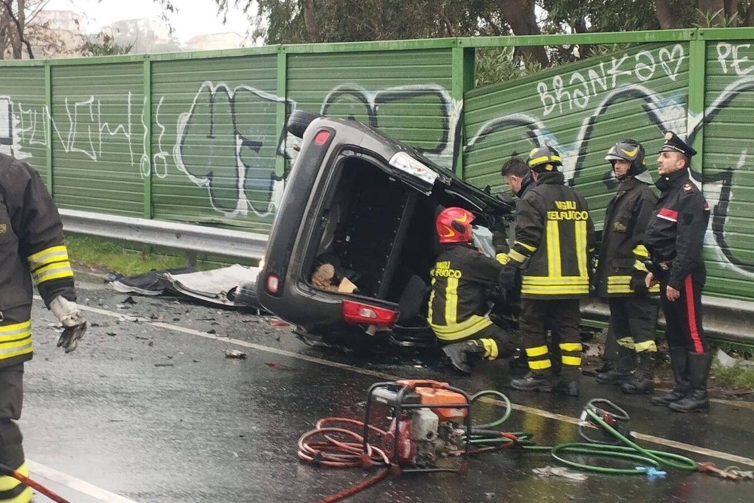 L'incidente stradale sulla 106