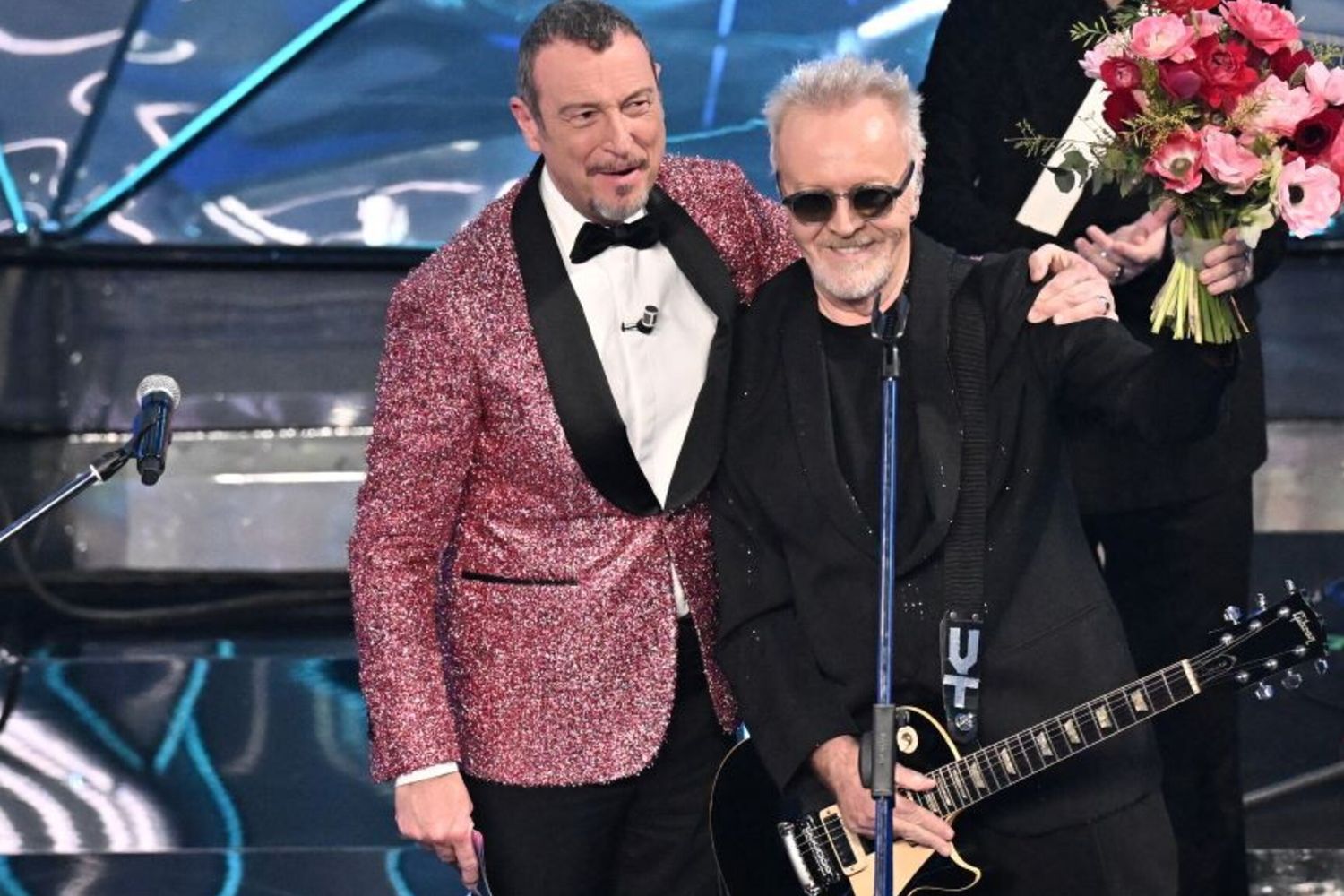 Umberto Tozzi con Amadeus in occasione dell'ultimo Festival di Sanremo