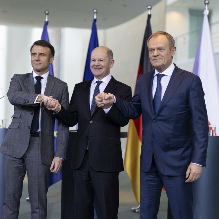 Macron, Scholz e Tusk