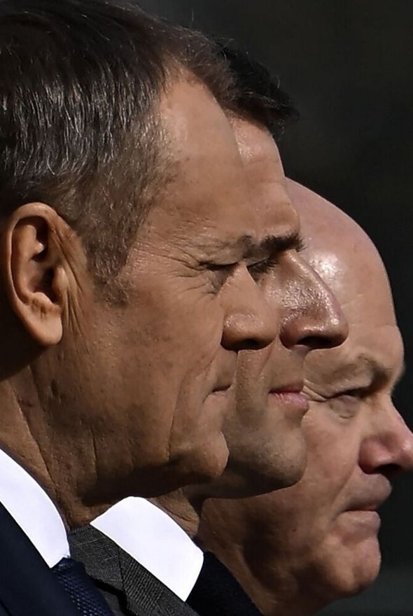 Tusk, Macron e Scholz