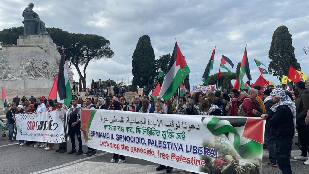 La manifestazione a Roma pro-Palestina