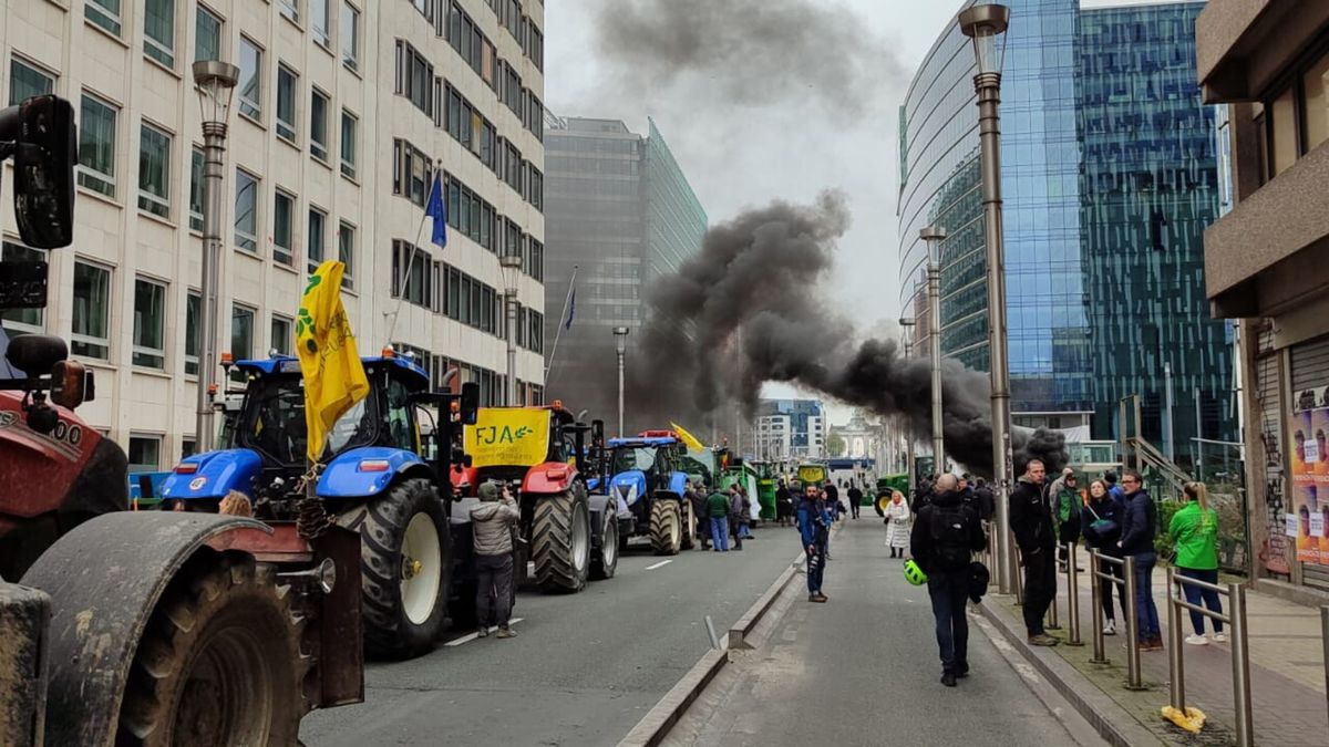 Protesta trattori Bruxelles
