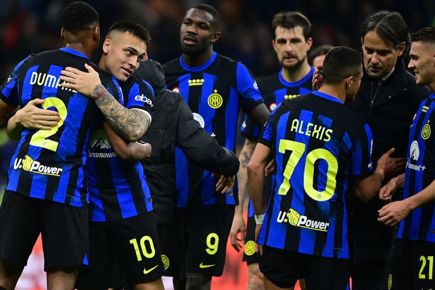 L'esultanza dell'Inter dopo la vittoria sull'Empoli