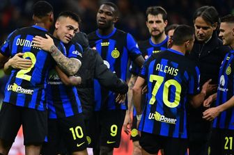 L'esultanza dell'Inter dopo la vittoria sull'Empoli