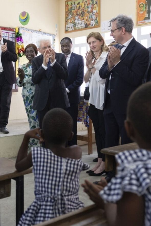 Sergio Mattarella al  Complesso scolastico del Canale di Vridi