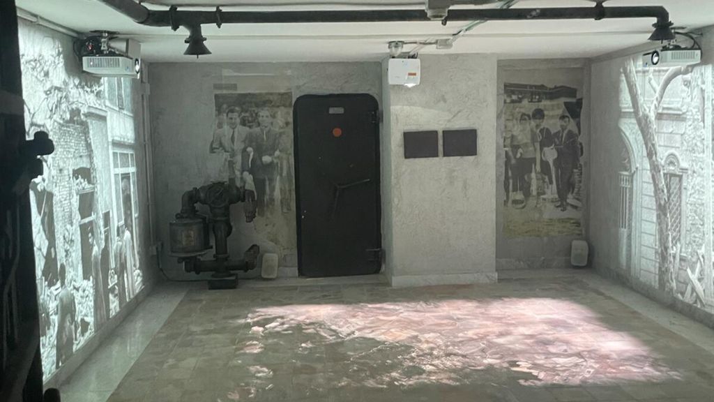 Una sala del rifugio antiaereo di Mussolini
