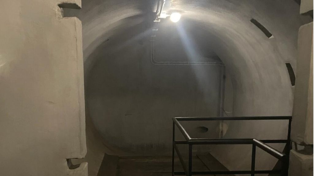 Una sezione del bunker sotto Villa Torlonia
