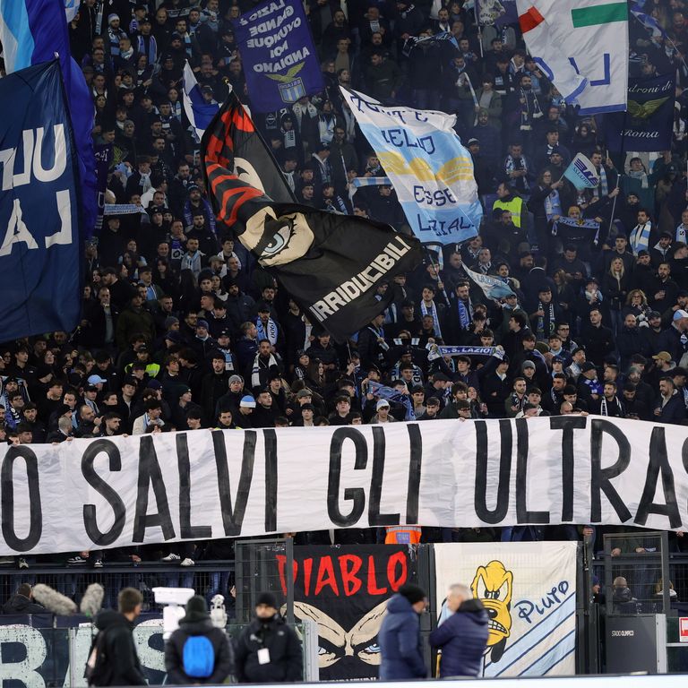 La curva Nord dei tifosi della Lazio