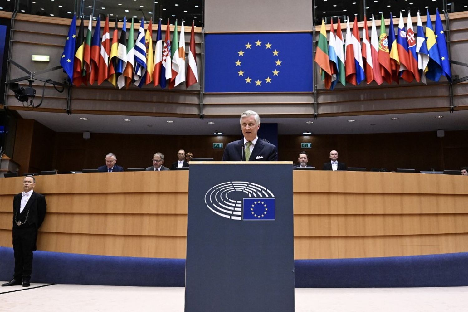 Re Filippo (Belgio) al Parlamento europeo