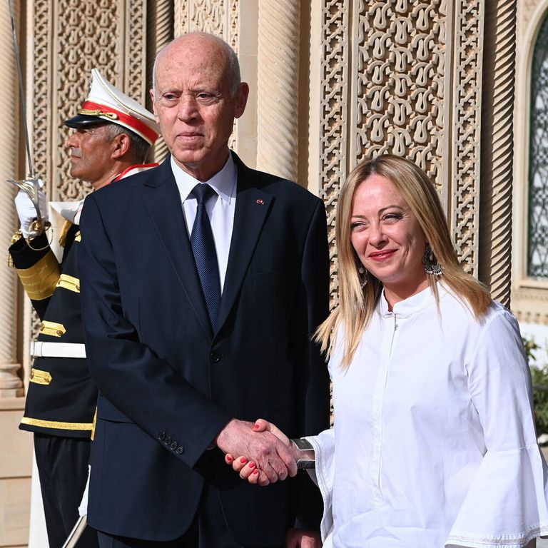 Kais Saied e Giorgia Meloni