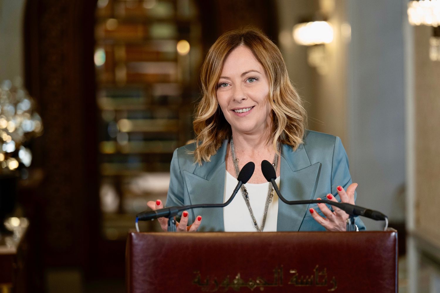 Tunisi, la Presidente del Consiglio, Giorgia Meloni, in visita nella Repubblica Tunisina, ha incontrato il Presidente della Repubblica tunisina, Kais Saied