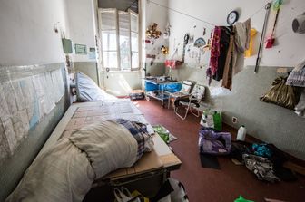 I locali dell'ex ospedale Forlanini, Roma, dopo lo sgombero del 2016