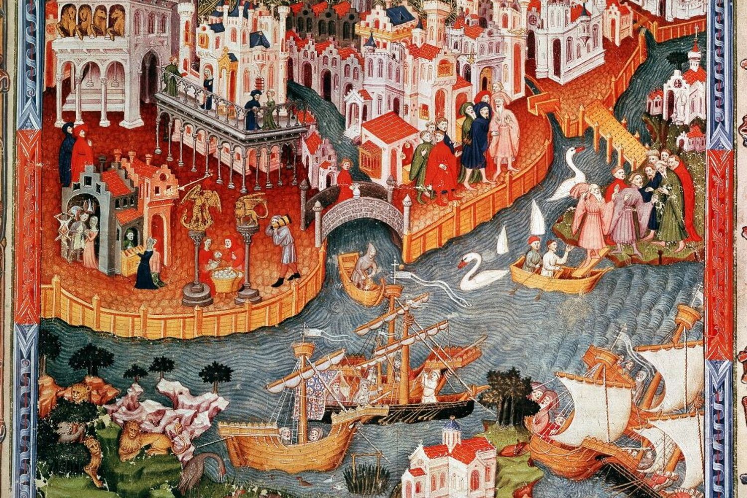 Miniatura di Venezia all'epoca di Marco Polo