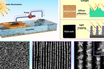 Per rimuovere l’olio dall’acqua, gli autori hanno utilizzato il sughero trattato con un metodo laser a impulsi rapidi che rimuove parte dell’ossigeno dal materiale