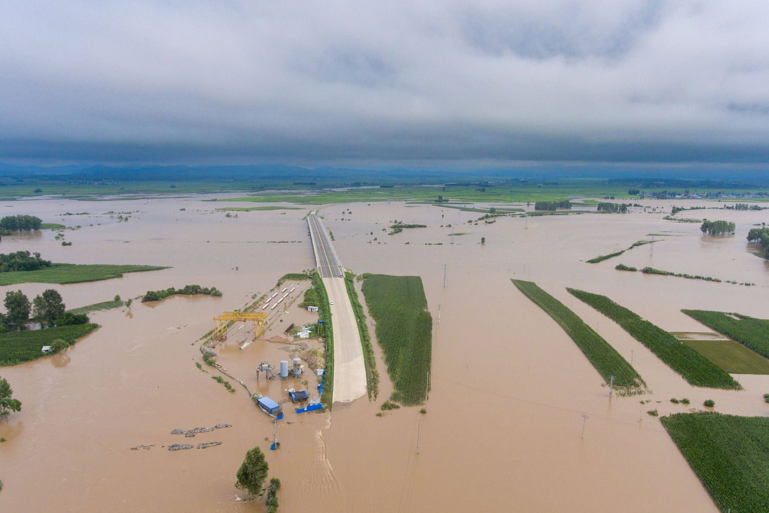 Aree allagate nella contea di Yanshou, nella Cina nord-orientale