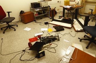 Gli uffici della Cgil nazionali dopo l'assalto del 9 ottobre 2021