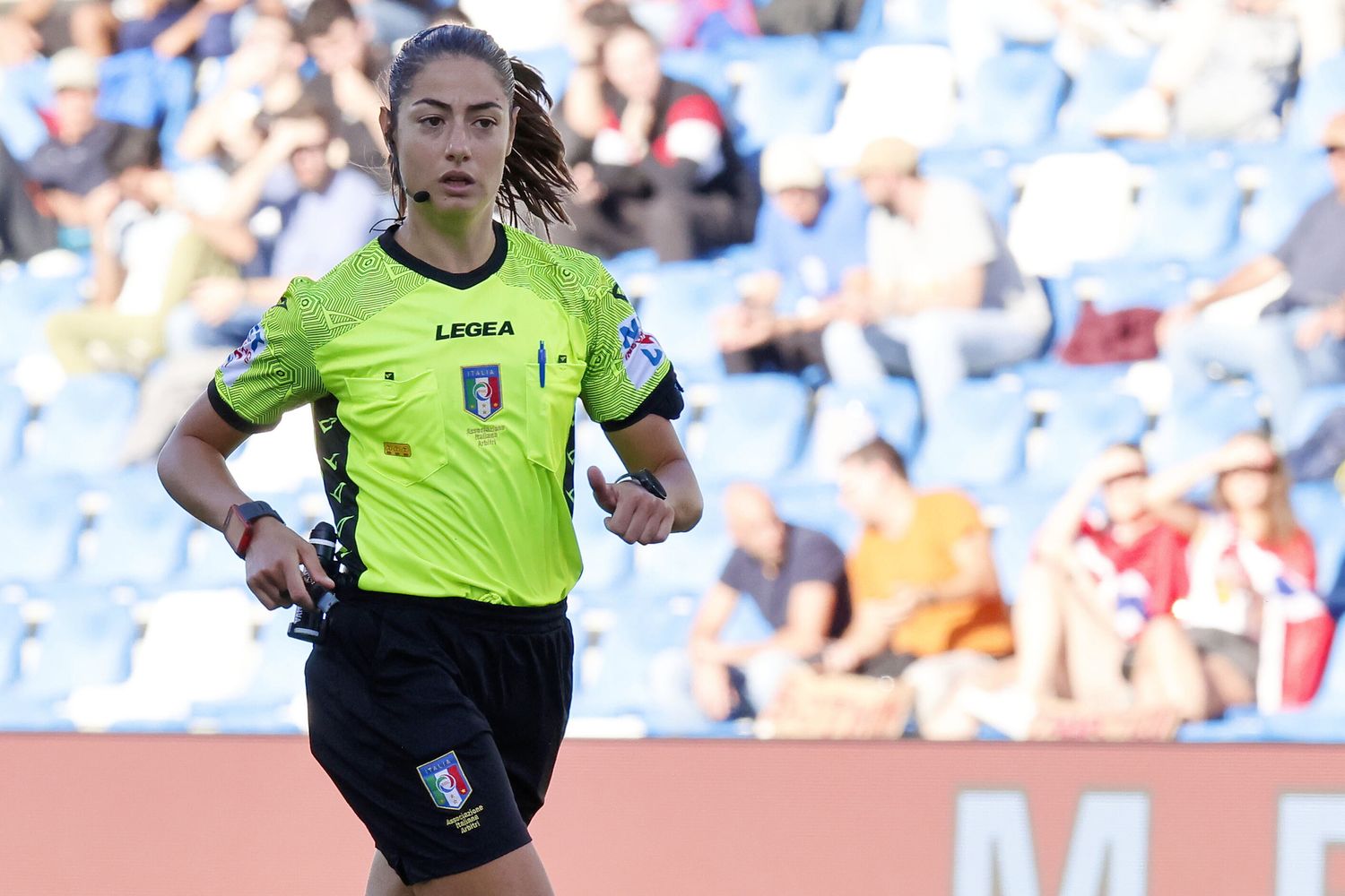 Maria Sole Ferrieri Caputi, al debutto in serie A il 2 ottobre del 2022 come prima donna arbitro di calcio: diresse Sassuolo-Salernitana