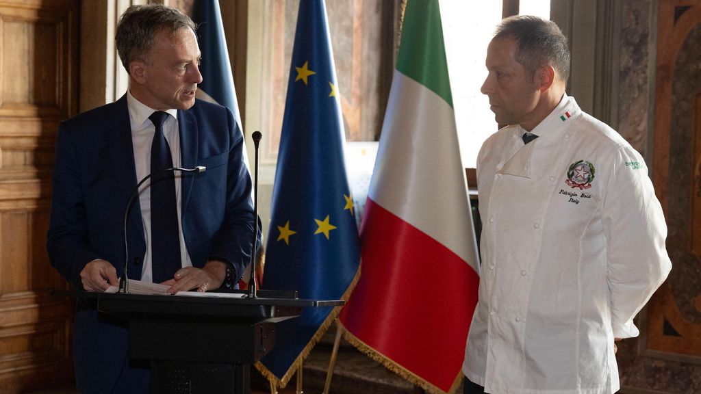 Martin Briens, Ambasciatore di Francia in Italia, e  Fabrizio Boca, executive Chef della Presidenza della Repubblica italiana